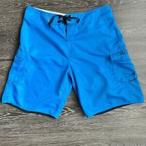 Vintage‎ Ron Jon Surf Shop Board Shorts Ocean Blue SZ 33 Beach Vacation